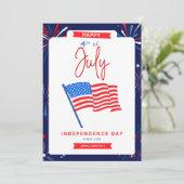 #Happy4*OfJulyIndependenceDayFlatHolidayCard Feiertagskarte (Stehend Vorderseite)