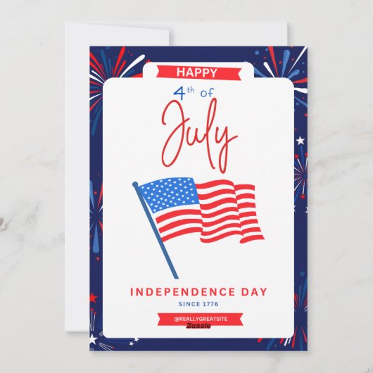 #Happy4*OfJulyIndependenceDayFlatHolidayCard Feiertagskarte (Rückseite)