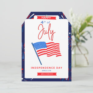 #Happy4*OfJulyIndependenceDayFlatHolidayCard Feiertagskarte