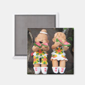 Happy ハ か わ い い magnet (Vorderseite/Rückseite)