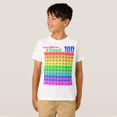 Happy 100. Day of School, farbenfrohe Hundert Char T-Shirt (Vorne ganz)
