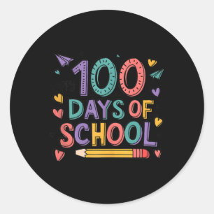 Happy 100. Day School Niedlich 100 Days Lehrer Stu Runder Aufkleber