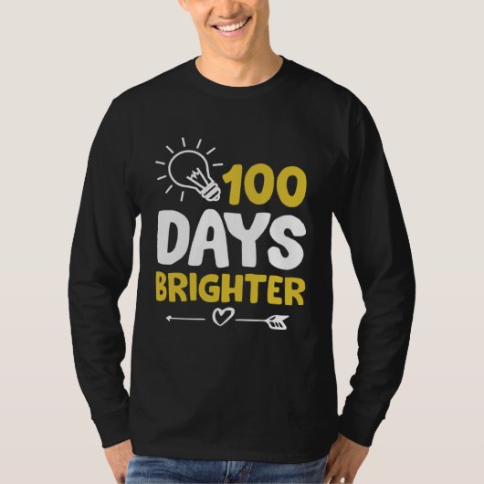 Happy 100 Days Brighter School Bright Light Bulb G T-Shirt (Vorderseite)