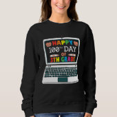 Happy 100 Days Of 4th Grade Elementary Teacher Kid Sweatshirt (Vorderseite)