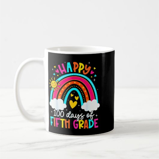 Happy 100 Days Of 5th Grade Kids Teacher 100th Day Kaffeetasse (Links)