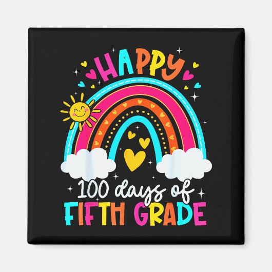 Happy 100 Days Of 5th Grade Kids Teacher 100th Day Magnet (Vorne)