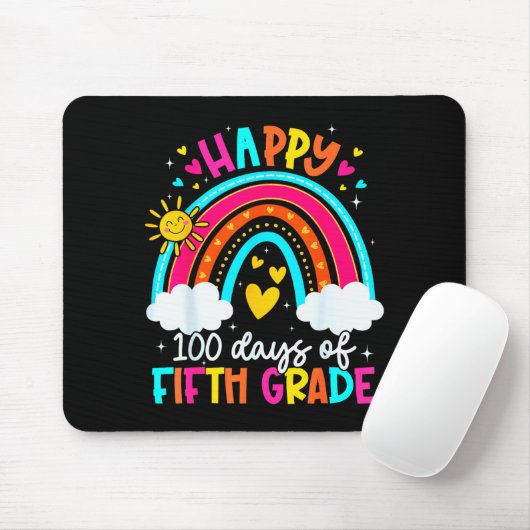 Happy 100 Days Of 5th Grade Kids Teacher 100th Day Mousepad (Mit Mouse)