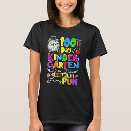 Happy 100 Days Of Kindergarten School Teachers Kid T-Shirt (Vorderseite)