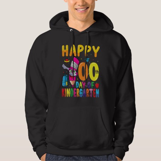 Happy 100 Days Of Kindergarten Students 100th Days Hoodie (Vorderseite)