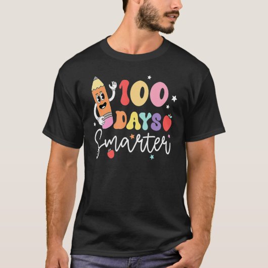 Happy 100 Days Of School 100 Days Smarter Brighter T-Shirt (Vorderseite)