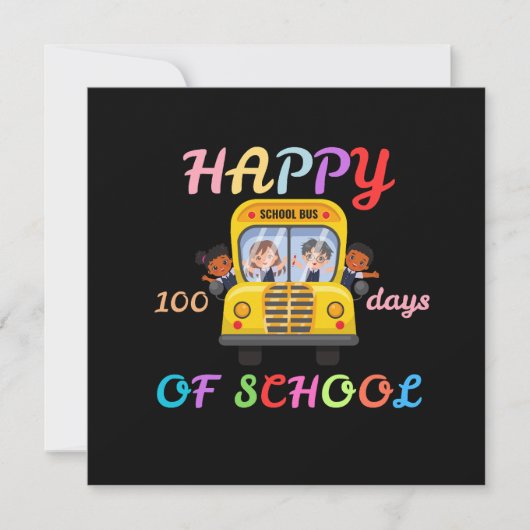 HAPPY 100 DAYS OF SCHOOL, BACK TO SCHOOL EINLADUNG (Vorderseite)