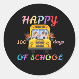 HAPPY 100 DAYS OF SCHOOL, BACK TO SCHOOL RUNDER AUFKLEBER