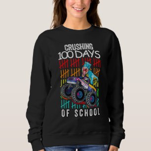 Happy 100 Days of School Boys Dino Monster Truck Sweatshirt