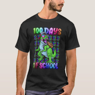 Happy 100 Days of School for Kids Boys Dinosaur t T-Shirt