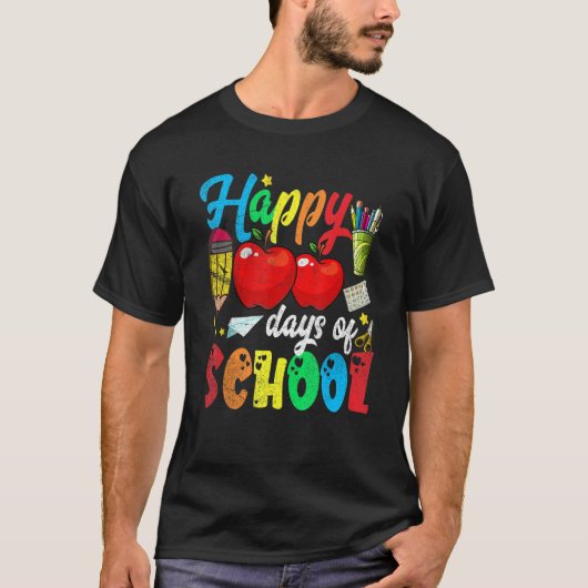 Happy 100 Days of School for Teachers Kids Boys G T-Shirt (Vorderseite)