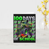 Happy 100 Days Of School Funny Monster Truck Stude Karte (Gelbe Blume)