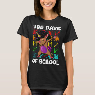 Happy 100 Days of School Girls Afro Dabbing Unicor T-Shirt