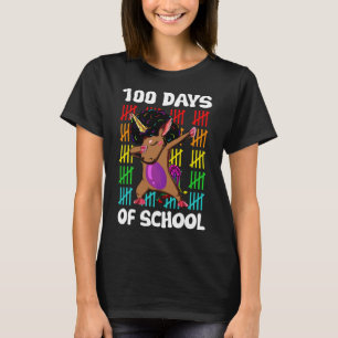 Happy 100 Days of School Girls Afro Dabbing Unicor T-Shirt