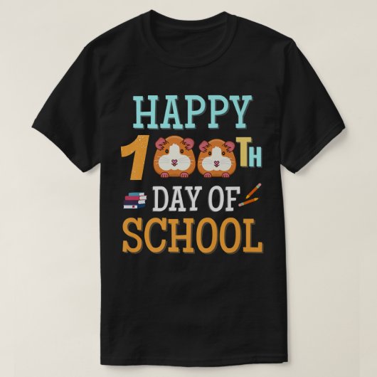 Happy 100 Days of School Guinea Pig Perfect for Ki T-Shirt (Design vorne)