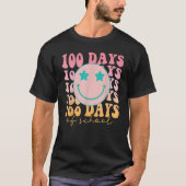 Happy 100 Days Of School Happy Smiling Face Retro T-Shirt (Vorderseite)