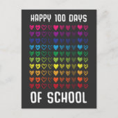 Happy 100 Days of School Hundert Herzen Postkarte (Vorderseite)