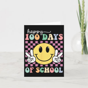 Happy 100 Days of School Lächeln Lehrer Junge Mädc Karte