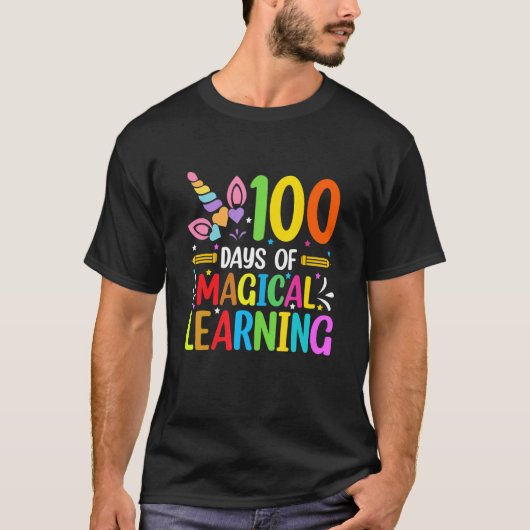 Happy 100 Days Of School Magical Learning Shirt Un (Vorderseite)