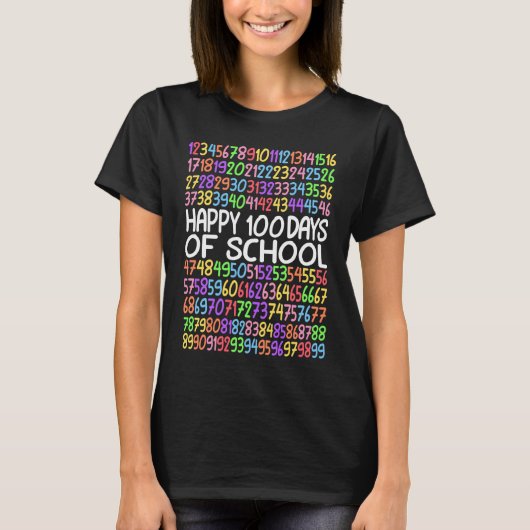 Happy 100 Days Of School Math Kindergarten 1st Gra T-Shirt (Vorderseite)