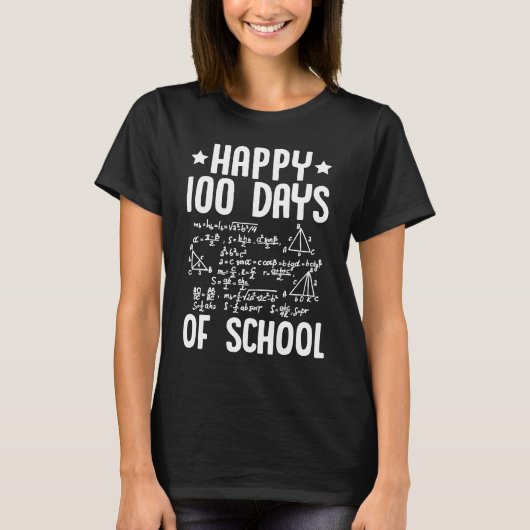 Happy 100 Days Of School Math Teacher Equations 10 T-Shirt (Vorderseite)