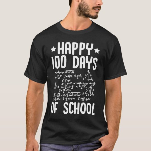 Happy 100 Days Of School Math Teacher Equations 10 T-Shirt (Vorderseite)