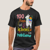 Happy 100 Days Of School No Problama School Llama T-Shirt (Vorderseite)