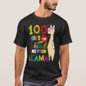 Happy 100 Days Of School No Probllama Llama 100th  T-Shirt (Vorderseite)