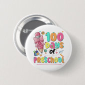 Happy 100 Days of School Pink Bow Button (Vorne & Hinten)