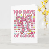 Happy 100 Days of School Pink Bow Karte (Gelbe Blume)