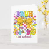 Happy 100 Days of School Pink Bow Karte (Gelbe Blume)