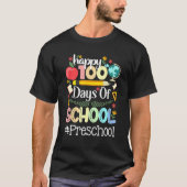 Happy 100 Days Of School PRESCHOOL 100th Day Pop i T-Shirt (Vorderseite)