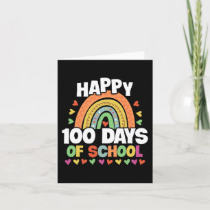Happy 100 Days of School Rainbow Kids Boys Girls T Karte