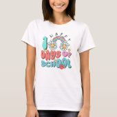 Happy 100 Days of School Retro Rainbow Teacher T-Shirt (Vorderseite)