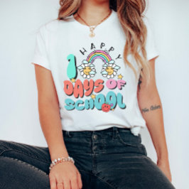 Happy 100 Days of School Retro Rainbow Teacher T-Shirt