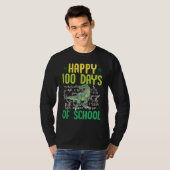Happy 100 Days Of School Rex Dinosaur Math Teacher T-Shirt (Vorne ganz)