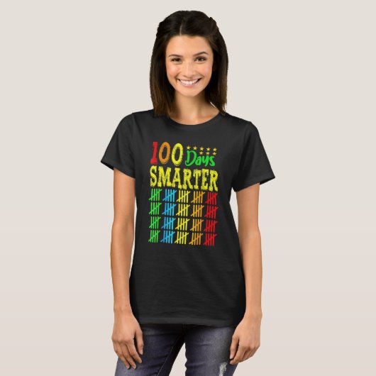 Happy 100 Days Of School Smarter Teacher And Stude T-Shirt (Vorne ganz)