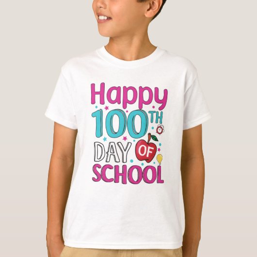 Happy 100 Days Of School T-Shirt (Vorderseite)