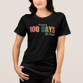 Happy 100 Days of School Teacher Tri-Blend Shirt (Vorderseite)