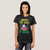 Happy 100 Days Of School Unicorn Donut Math Teache T-Shirt (Vorne ganz)