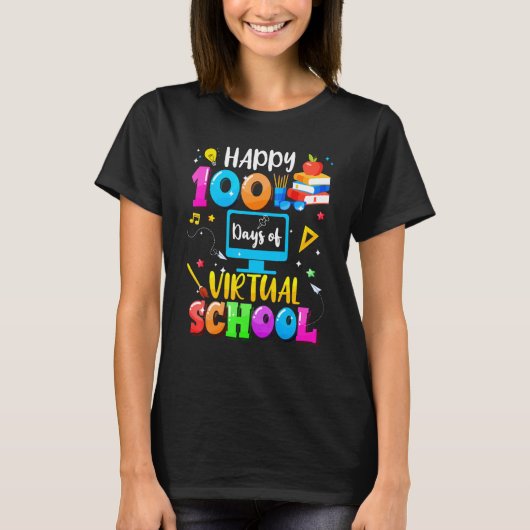 Happy 100 Days Of Virtual School Smarter Student A T-Shirt (Vorderseite)