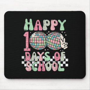 Happy 100 Days Schule Disco Retro 100 Tage Frauen Mousepad