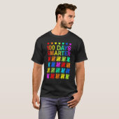 Happy 100 Days Smarter farbenfrohe Tally Mark Back T-Shirt (Vorne ganz)