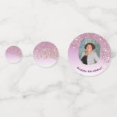 Happy 100. Geburtstag Chic Rose Gold Glitzer Konfetti (Vorderseiten)
