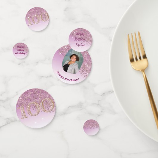 Happy 100. Geburtstag Chic Rose Gold Glitzer Konfetti (Gruppe)