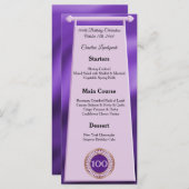 Happy 100. Geburtstag Lila Glitzer Foil Menü Menükarte (Vorne/Hinten)